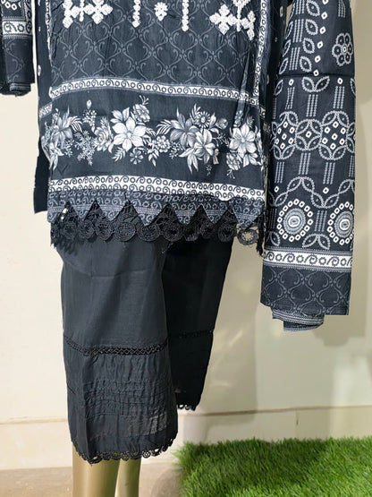 Embroided 3 piece stitched