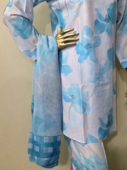 3-piece stitched printed Lawn