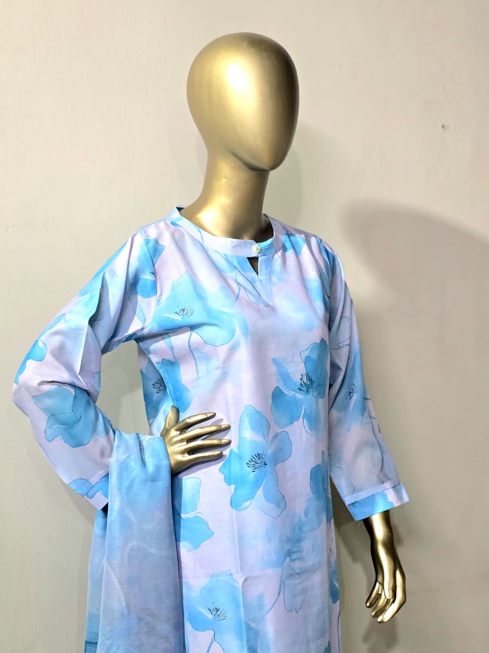 3-piece stitched printed Lawn